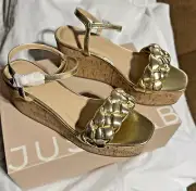 Just Fab Dalia Wedges Sandals Size 7.5 Gold 1 pair
