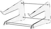 Acrylic Laptop Riser - Transparent Notebook Stand, Ergonomic Laptop Holder | Transparent Laptop Cooling Stand, Hollow Design for 10-15.6 Inch Laptops, Detachable Heat Dissipation Desktop Support
