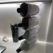 4 Piece Individual Plastic Stackable Wine Rack for Refrigerator and Cabinet
