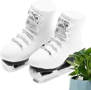 Miniature White Roller Skates - Tiny Retro Skating Shoes dollhouses, Small Roller Skate Decor | White Ice Skates Resin Model, Collectible Toy Skates, Sports Accessories, Perfect for Crafts, Party Déco