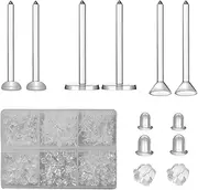[DIYEAR] 3mm Invisible Plastic Earrings Blank Pins Stud for Sensitive Ears 600pcs Hypoallergenic Earring Backs and Flat Pad Earring Posts Clear Tiny Head Findings DIY Supplies