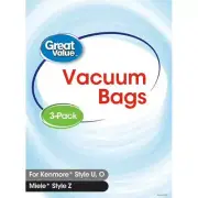 6-Pak (2 Sets) Great Value Kenmore Style U O & Miele Style Z Vacuum Cleaner Bags