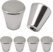 YuGtcen Brushed Nickel Cabinet Knobs, 3/4 inch Drawer Knobs Cone Dresser Knobs Silver Knobs Drawer Pulls Dresser Handles for Kitchen Cupboard Closet (6pcs)