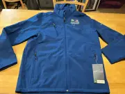 Eddie Bauer Softshell Parka Coat Sz XL Men's Blue Water & Wind Resistant w/Hood