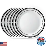 Corelle 6-Piece 10.25" Dinner Round Plates, Vitrelle Triple Layer Glass, Ligh