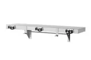 New Bradley 998 Utility Shelf With Hooks and Mop Broom Holders - Silver 3 Hooks