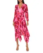 Milly Liora Blurred Blossom Pleated Dress