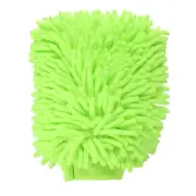 Chenille Microfiber Car Wash Mitts 10" x 7.5" Wash Gloves Lime Green