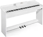 ZHRUNS Digital Piano 88 Key Full-Size Weighted Keyboard Piano,MP3 Function, Remote Control, Power Supply, 3 Pedals, MIDI/Headphone/Audio Output Feature, Suitable for Beginners/Adults