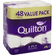 Quilton 3 Ply White Toilet Tissue 48 Pack