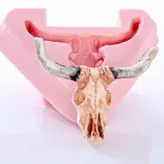 Steer Skull Western Silicone Mold Soap Candle Resin Fondant Gum Paste Clay (929)
