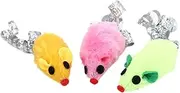 Parliky 3pcs Colorful Tail Plush Mouse for Cats Interactive Cat Teaser Props Eye Catching Design Durable Plush Material Engaging Playtime Random Color