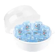 Baby Bottle Microwave Cleaner, Reusable Steam Sterilizer, Sanitizing Container, Pacifier Toy Holder, Fast Efficient Baby Tableware Cleaning, 22.5x22x17.5cmfor Breastfeeding Moms