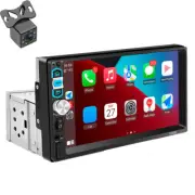 1DIN Car Radio Stereo Bluetooth Touch Screen Player For Carplay Mirror Link