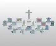 Woodland Scenics 20 Tombstones Sc Details, #WS-D201