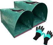 Garden Waste Bags 270L 200L Leaf Bags with Gloves Green for Leaves Grass Hedges