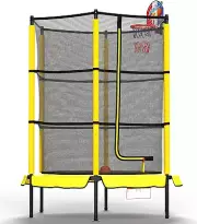 60" Trampoline for Kids with Basketball Hoop, 5Ft Indoor Outdoor Toddler Mini Tr