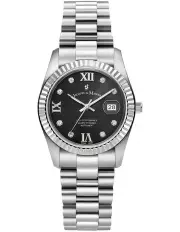 [Jacques Du Manoir] Swiss Inspiration Roman Strap Watch 34mm in Silver