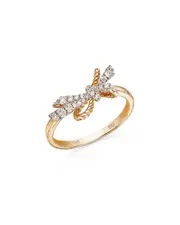 Bloomingdale's Fine Collection Diamond Bow Ring in 14K Yellow Gold, 0.25 tcw