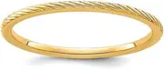 [JewelryWeb] 14ctr 1.2mm Twisted Wire Pattern Stackable Band Ring Jewelry Gifts for Women - Ring Size Options Range: I to T