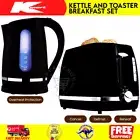 The Toasty Slice 2 Slice Toaster and 1.7L Kettle in Black Electric Breakfast Set