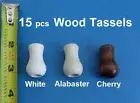 15 pcs Cord Wood Tassel Drops Pull End For Blind or Shade White Alabaster Cherry