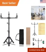 50 Inch 3 Arms Wig Stand Tripod With Head Adjustable Mannequin Head Stand Sta...
