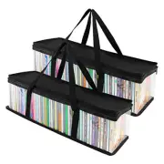 CD Storage Bags (2 Pack) - Transparent PVC Media Storage - Water Resistant CD