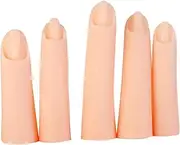 SOESFOUFU Manicure Practice 5pcs Silicone Nail Art Fingers Realistic Training Models for Levels