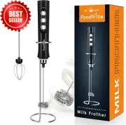 MF02 Rechargeable Milk Frother Handheld Foam Maker for Coffee Latte Matcha Keto