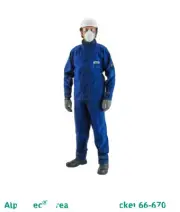 Ansell Alphatec Nomex Jacket 3XL Blue FR Flash Fire Chemical Resistant 66670