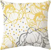 Cushion covers Cushion Covers 60cm x 60cm Blue Peony Moon Cushion Covers Invisible Zipper Sofa Cushions Outdoor Cushions Garden Cushions Linen Decorative Pillows for Home Office Car(Abstract Yellow Li