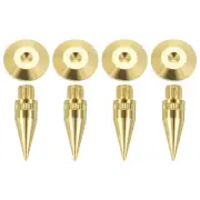 4pcs Gold Speaker Spike Copper Speaker Spike Isolation with Pads Mat