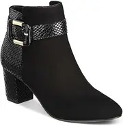 [Karen Scott] Womens Ivyy Faux Suede Snake Print Booties Boots Black 5 Medium (B,M)