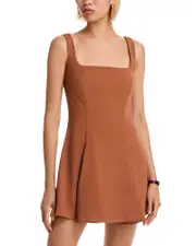 French Connection Square Neck Inverted Pleat Mini Dress