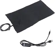 USB Electric Cloth Heater Pad 4 Shift Adjustable Timing Foldable Carbon Fiber Washable DC5V 10x20cm 30-60°C Pet or Human Heating Pad for Office Carbon Fiber