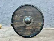 24'' Viking Wooden Medieval Larp Role Play Shield Halloween Best Gift Item