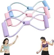 Arm Figure 8 Resistance Band, 3Pcs Yoga Gym Fitness Pulling Ropes, 8 Figure Shaped Tension Rope, 8 Shaped Elastic Pull Yoga Tension Rope for Chest Arm and Shoulder Stretch