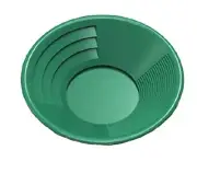 14" GREEN GOLD PAN WITH DIFFERENT RIFFLES FOR SHALLOW & DEEP GOLD MINING DREDGE