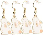 [SAFIGLE] 2 Pairs Cartoon Bunny Earrings Bunny Drop Earrings Girl Decorative Bunny Earrings Rabbit Drop Dangle Earring Bunny Trendy Earrings Fun Earrings Statement Earrings Alloy