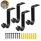 Curtain Rod Holder Wall Anchors Supportive Ceiling Curtain Rod Bracket Black