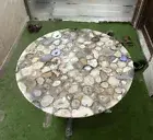 Agate Round Table, Stone Coffee Table Round, Geode Table Top, Unique Home Decor