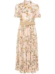 [ZIMMERMANN] Pop Pleated Midi Dress