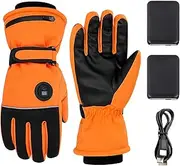 Heated Motorcycle Gloves | Hand Warmer Gloves - Reflective Waterproof Windproof Touch Screen Rechargeable Heated Running Gloves for Climbing Motorcycling Riding
