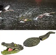 Sotiff 31.5 Inches Floating Alligator Decoy Floating Crocodile Decoy for Pool Fake Alligator Pool Float Statue Toy Garden Animal Figurines Water Pond Decorations for Pond Outdoor Yard, Green