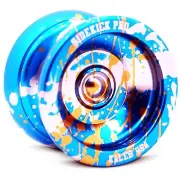 Sidekick Yoyo Pro Blue Silver Gold Splashes Professional Aluminum UNresponsive..