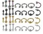 16pcs/Set Piercing Jewelry Nose Spike Tongue Eyebrow Tragus Rings Au New