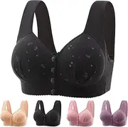 [Generic] Women Bras Plus Size Sexy Solid Color Underwear Adjustable Breathable Comfort Support Anti Drop Bra Bras for Women Padded