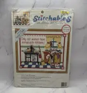 VTG Dimensions Only Dull Women Have Immaculate Kitchens Cross Stitch Kit 1993