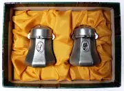 France French Etains Du Manoir Pewter Salt & Pepper Shakers in Original Box